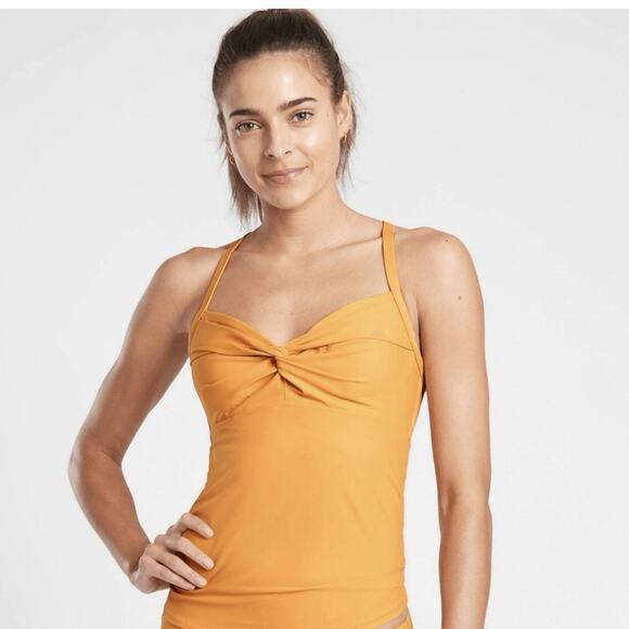 Athleta Other - Athleta Twist Up Tankini Top 34D/DD Abyssinia Yellow‎